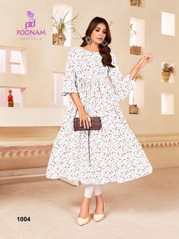 Poonam Crush Print Designer Printed Long Kurti